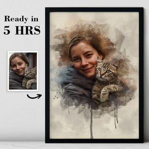 Ritratto personalizzato di un animale domestico Ritratto di un cane ad acquerello personalizzato da foto, ritratto di un cane, regalo commemorativo per un animale domestico, idea regalo per il proprietario di un animale domestico
