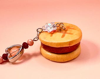 Kawaii Cookie Schlüsselanhänger – Handgemachter Karabiner aus Ton – Süßes Taschen Accessoire für Teenager – Süßes ästhetisches Geschenk – Feinschmecker Schlüsselanhänger – JellyBlinks