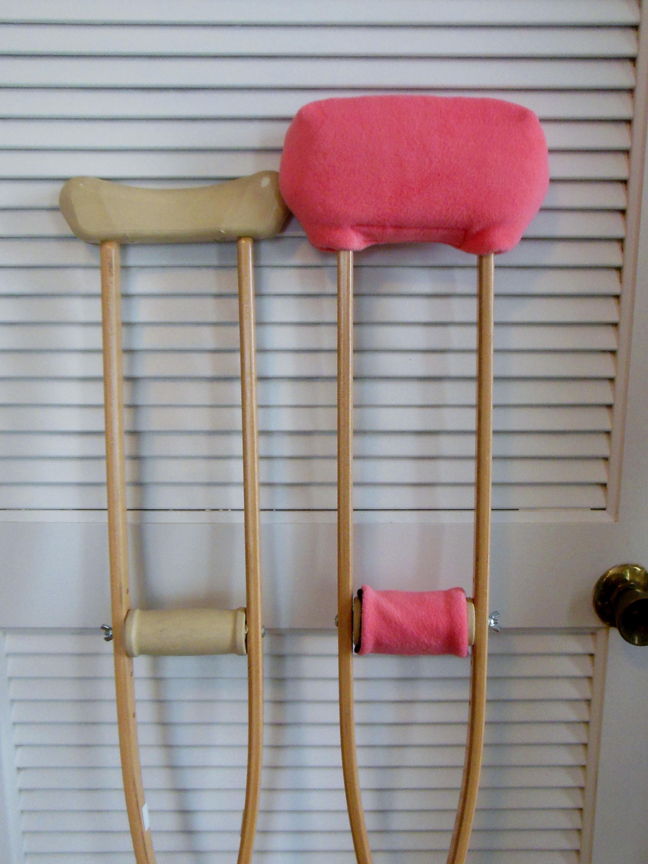 Crutch Pads Pink Peach Fleece Bounce Back Padding Crutch Etsy UK