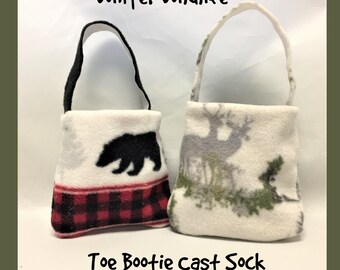 Fleece Foot Cast Toe Bootie, Liquid Repellent Protection, Toe Warmer Cast Sock, Wildlife Case Cover, Patriotic  Crutch Pad Volleyball Sock