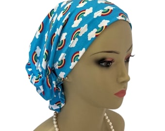 Dragonfly Print on Royal Blue Chemo Hat  Cancer Hat Alopecia Head Cover Scrub Hat