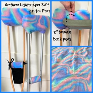 Northern Lights Swirl Fleece Crutch Pads image 3