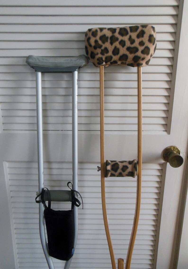 Wild Thick Leopard Fleece Crutch Pads Bounce Back Crutch Wrap Etsy