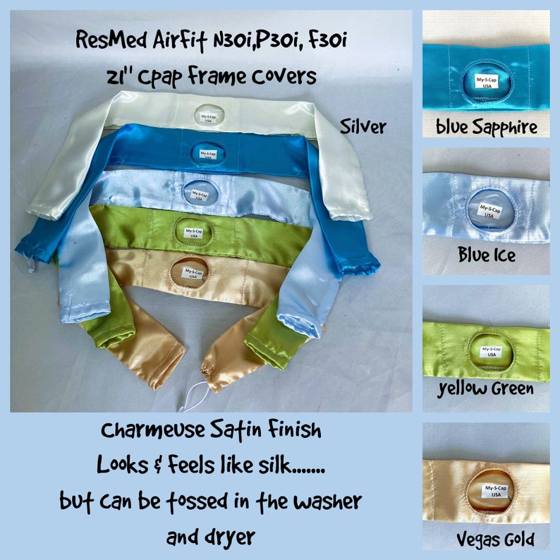 21 Cpap Covers ResMed N30i P30i F30i, Charmeuse Fabric image 4