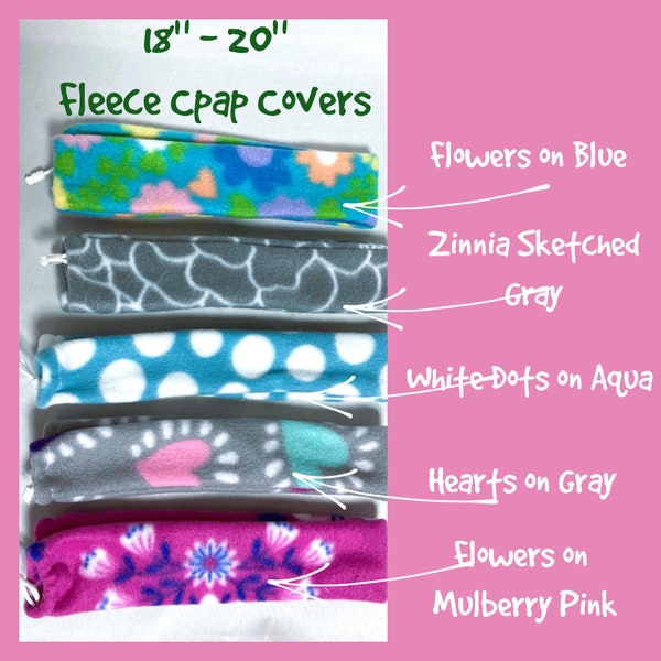 Cpap 20" Fleece Tubing Covers, Noise Dampening Cpap, Absorbent Cpap Tubing. Condensation Absorbing Cpap, 8 Printed Design Knit Cover Choices
