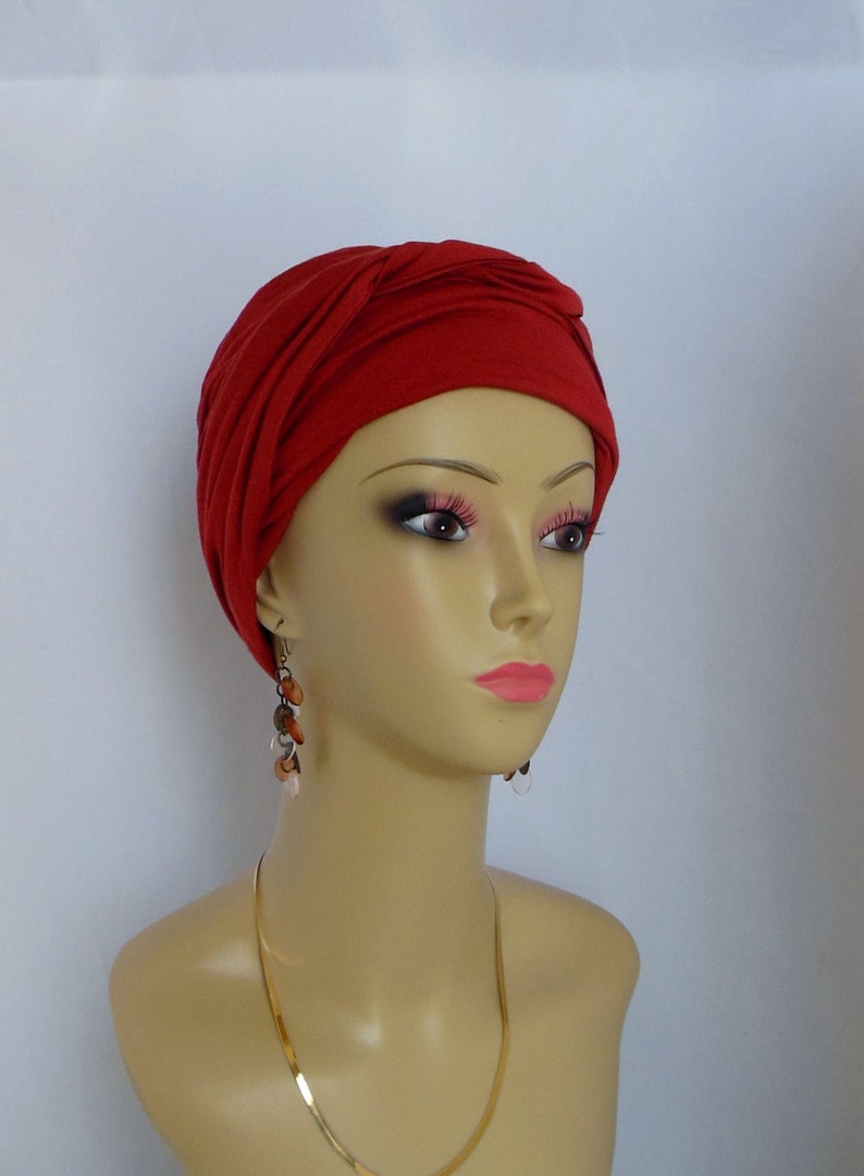 Jersey Scarf Turban Rust 18ties Volumizer Chemo Etsy
