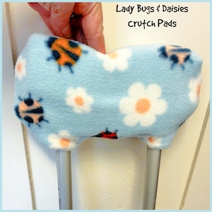 Ladybug Fleece Crutch Pad Set, Padded Crutch Cover & Phone Tote