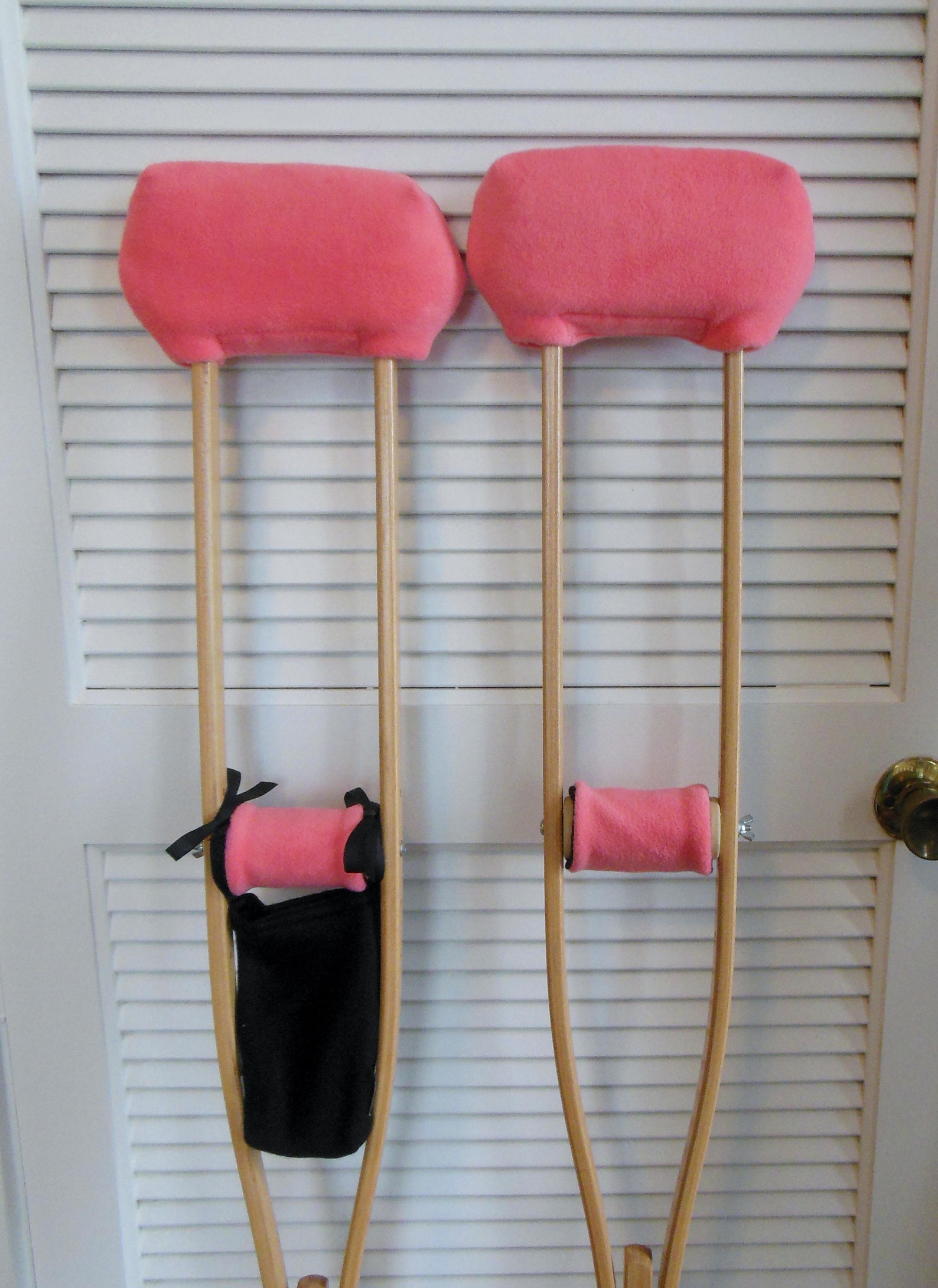 Crutch Pads Pink Peach Fleece Bounce Back Padding Crutch Etsy UK