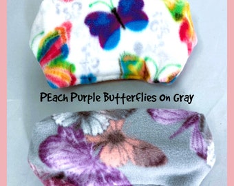 Plush Fleece Pastel Color Monarch Butterfly Crutch Pads, Watercolor Flower Bounce Back Crutch Pad