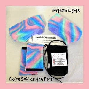 Northern Lights Swirl Fleece Crutch Pads