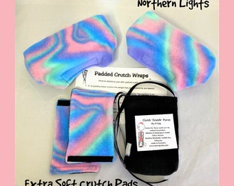 Northern Lights Swirl Fleece Crutch Pads