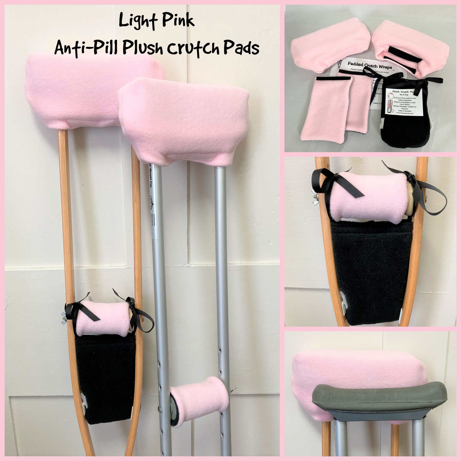 Light Pink Blue Crutch Pads Bounce Back Padding Crutch Cover Etsy