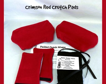 Cuscinetti in pile rosso per stampelle, imbottitura rimbalzante per stampelle per bambini. Borsa per cellulare per stampelle, scaldadito per gesso da pallavolo per alleviare il dolore al braccio.