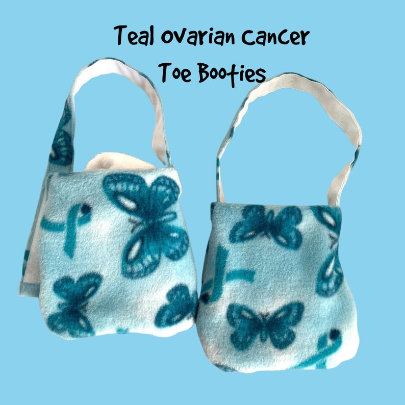 Teal Fleece Ovarian Cancer Crutch Pads Bounce Back Padding Crutch Cover image 4