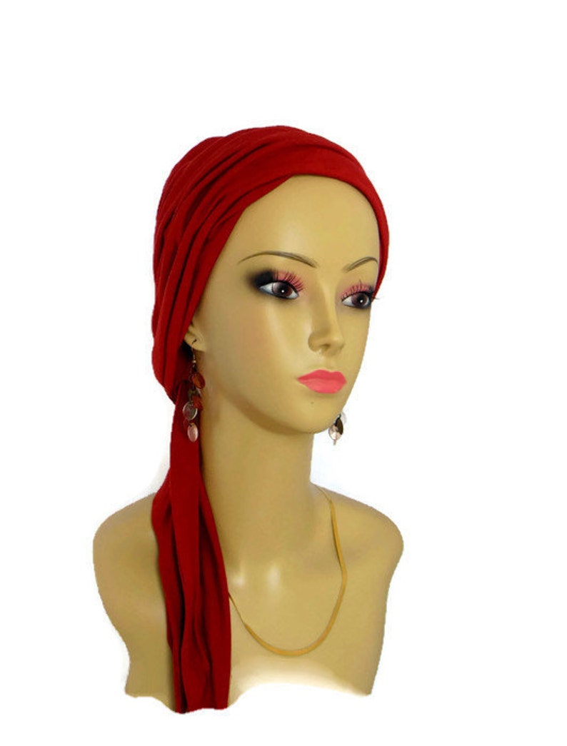Jersey Scarf Turban Rust 18ties Volumizer Chemo Etsy