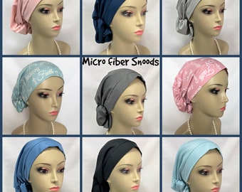 Microfiber Inspirational Hair Snood Turban,Printed PPE Headwear,Volumizer Chemo Headwear,Solid Cancer Patient Hat, Alopecia Head Wear,Reg-XL