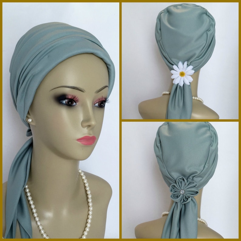 Pastel Satin Jersey Scarf Turbans Volumizer Chemo Headwear Etsy