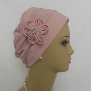 Satin Jersey Pillbox Turban, Dressy Chemo Headwear, Cancer Patient Hair Cover Gift, Tichel Mitpachat Hat, Alopecia Cap, Wedding head Wear image 4