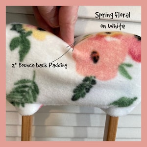 Pink Peonies Fleece Crutch Pads, Plush Peach Roses Fleece Crutch Wraps image 3