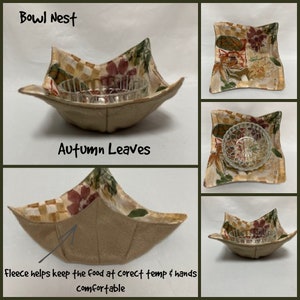Fleece Backed Bowl holders, Bowl Nest Pot Holder, Inexpensive Useful Gifts