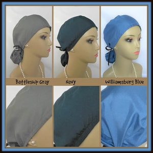 Microfiber Solid Ponytail Scrub Cap, OR Nurse Graduation Gift , Medical Surgical Scrub Cap, Alopecia Cap, Cancer Gift, Veterinarian Surgeon