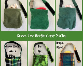 Green Fleece Foot Cast Toe Bootie,Toe Warmer Cast Sock, Neutral Case Cover,Teen Volleyball Sock,Crutch Pad Sock Liquid Repellent Protection