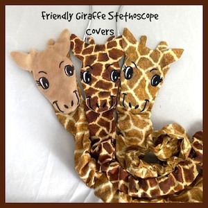 Giraffe Stethoscope Cover, RN Graduation Gift, , CNA Gift, School Home Nurse, Veterinarian Animal Stethoscope Cover 20&quot; Machine Washable