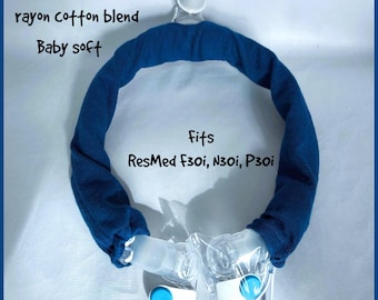 Copri-CPAP ResMed N30i P30i F30i, collo alto tinta unita, in tessuto misto cotone/cotone