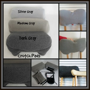 Gray Anti-piled Deep Plush Fleece Crutch Pads
