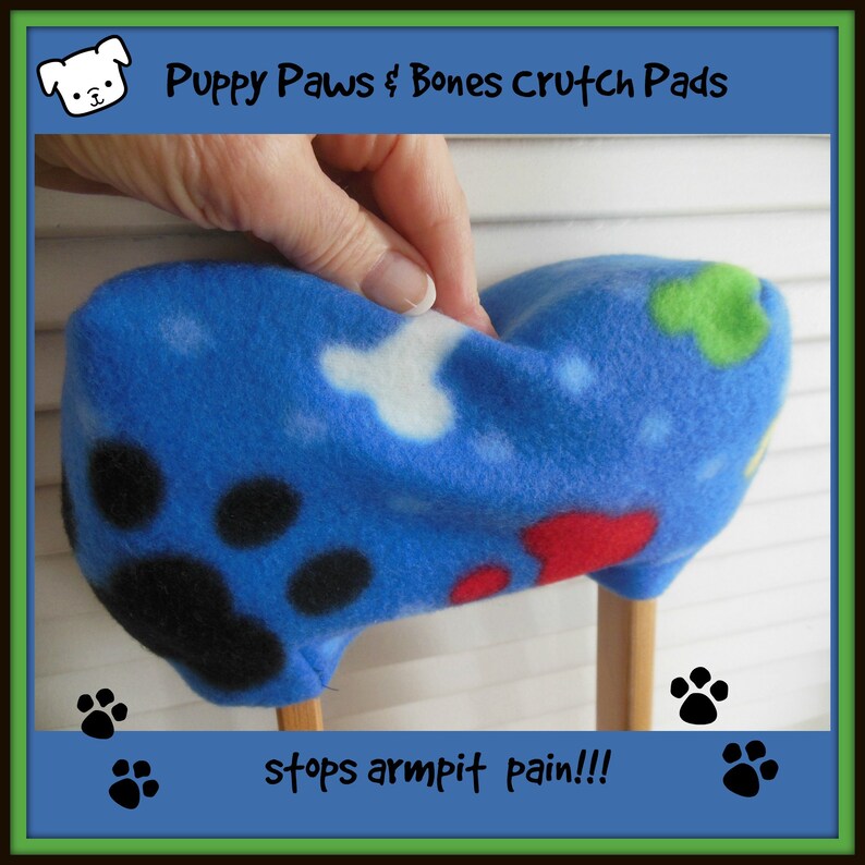 Dog Paws Black Fleece Crutch Pads Padded Animal Crutch Wrap Etsy