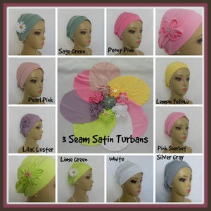 Satin Jersey Pillbox Turban, Dressy Chemo Headwear, Cancer Patient Hair Cover Gift, Tichel Mitpachat Hat, Alopecia Cap, Wedding head Wear image 1