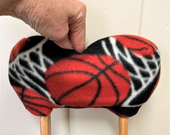 Basketball & Nets Fleece Crutch Pads Bounce Back Padding Crutch Cover,Crutch Phone Tote Bag, Crutch Accessories, Cast Sock Toe Warmer Bootie
