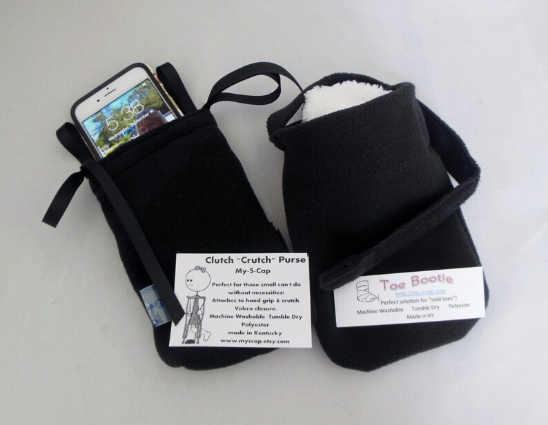 Crutch Pads Blue Plaid Fleece Crutch Phone Tote Bag Toe Cast Etsy