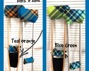 Bias Plaid Padded Crutch Pads