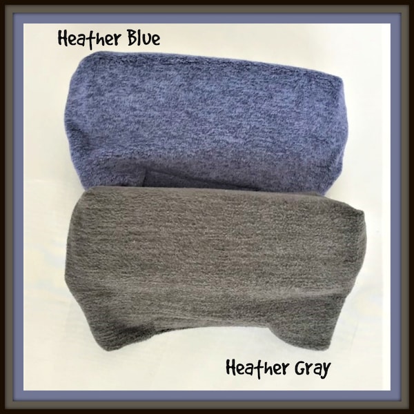 Gray Blue Heather Anti-piled Deep Plush Fleece Crutch Pads