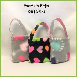 Pink Neon Fleece Heart Foot Cast Toe Bootie,Toe Warmer Sock,Liquid Repellent Protection Crutch Pad Case Sock, Cast  Volleyball Sock Washable