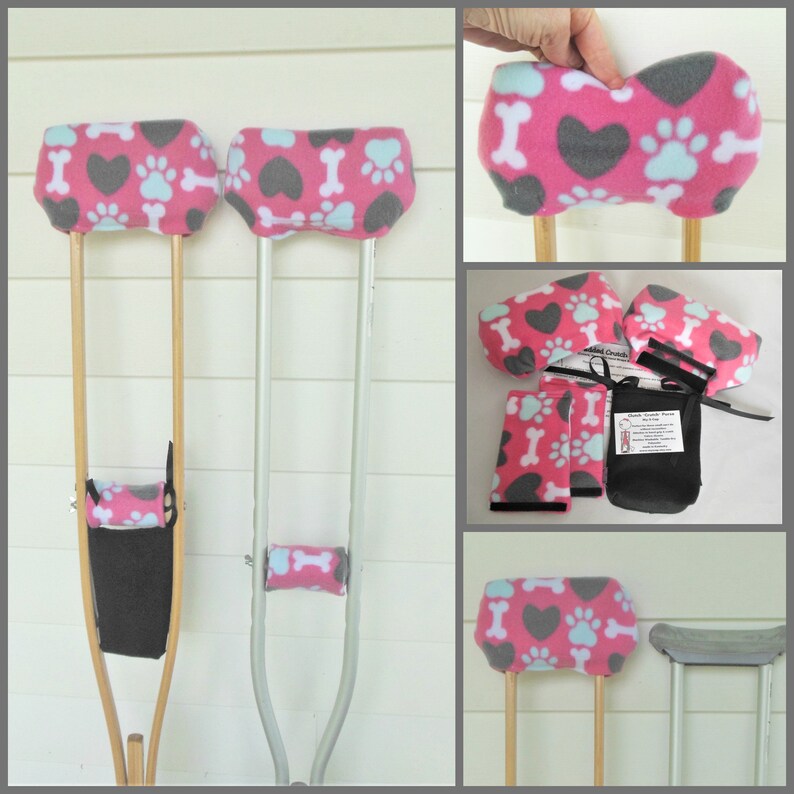 Dog Paws Black Fleece Crutch Pads Padded Animal Crutch Wrap Etsy