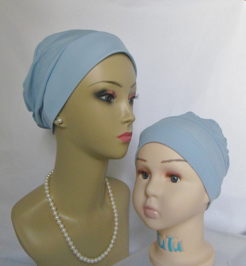 Satin Jersey Pillbox Turban, Dressy Chemo Headwear, Cancer Patient Hair Cover Gift, Tichel Mitpachat Hat, Alopecia Cap, Wedding head Wear image 6