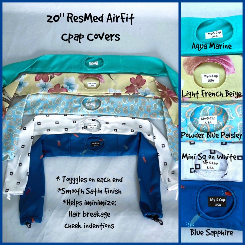 21 Cpap Covers ResMed N30i P30i F30i, Satin Finish Stretch Single Jersey image 3