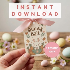 Druckbare Osterhase Köder, Bunny Karotte Leckerli Beutel Tags, Instant Download