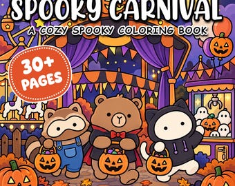 Livro de colorir de Halloween para imprimir, páginas aconchegantes e assustadoras de carnaval, livro de atividades de outono para adultos e adolescentes.