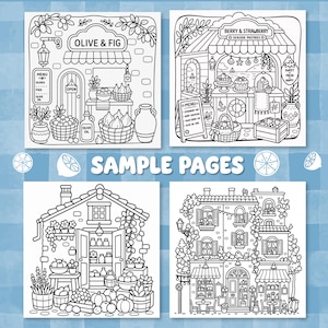 Cozy Summer Cottagecore Mediterranean Coloring Pages, Hobby Relaxing Colouring Book for adult and kids image 4