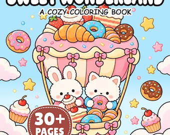 Livro de colorir aconchegante e encantador, com páginas de fantasia para adultos, PDF para imprimir e relaxar.