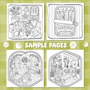 Cozy Summer Cottagecore Mediterranean Coloring Pages, Hobby Relaxing Colouring Book for adult and kids image 5