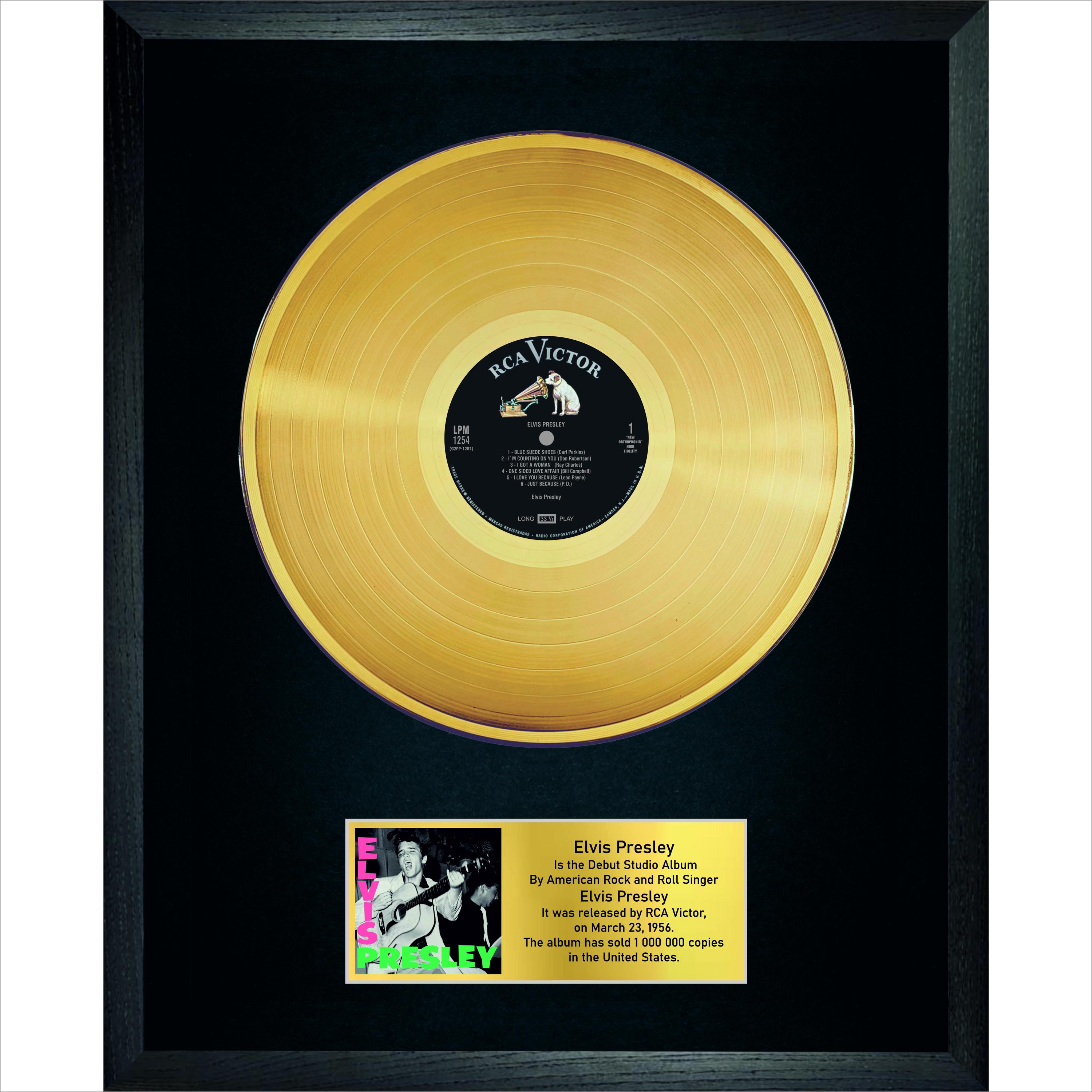 Elvis Presley - Elvis Presley / LP Gold 12 "/ Musik-Erinnerungsstücke / Innendekor, schwarz gerahmtes Souvenir / Sammlerstück
