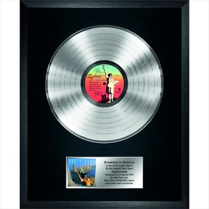 Supertramp - Breakfast in America/ music memorabilia / interior decor / black framed souvenir  / Platinum Vinyl
