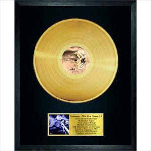 Eminem - The Slim Shady / LP Gold 12&quot; / music memorabilia / interior decor, black framed souvenir / collectible