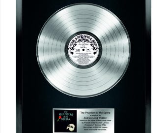 Andrew Lloyd Webber - The Phantom of the Opera  / Liverpool Four / LP Platinum 12   / black framed souvenir /  Platinum Vinyl