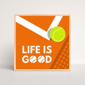 Digital Tennis Print, Printable Wall Art, Tennis Poster, Orange, Digital Download, Gift idea for tennis lover, Tennis Illustration