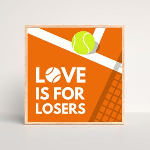Digital Tennis Print, Printable Wall Art, Tennis Poster, Orange, Digital Download, Gift idea for tennis lover, Tennis Illustration